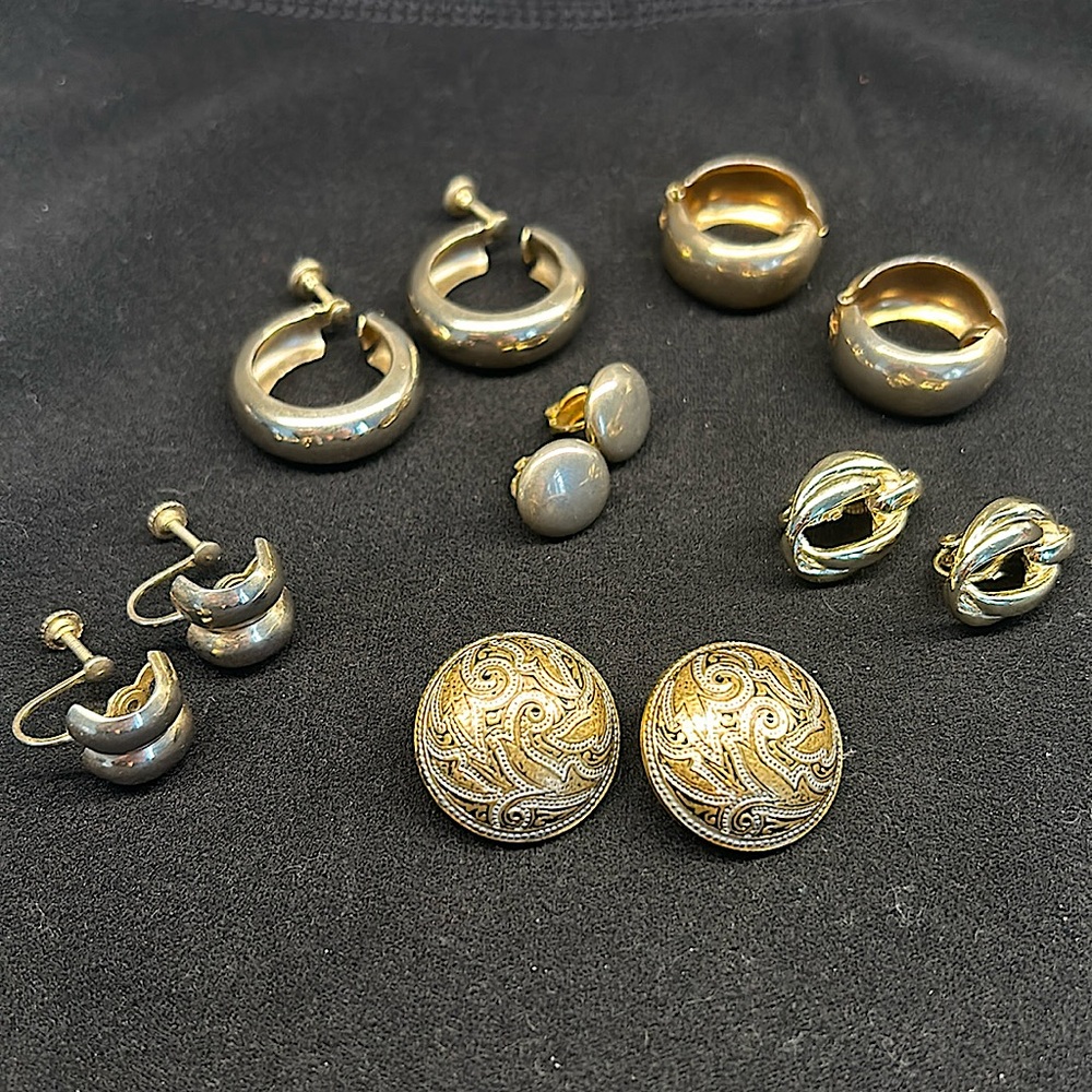 Lot of Vintage Gold Earrings